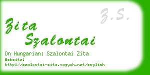 zita szalontai business card